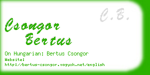 csongor bertus business card